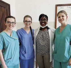 Jill, Nicole, Dr Lucy Kaluvu and Sylwia