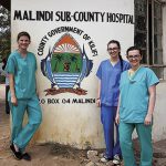 Sylwia, Nicola and Jill outside their Kenyan hospital base