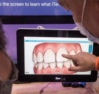 In interactive display from iTero helps practitioners learn more about the product range