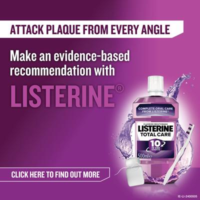 Advert: Attack plaque from every angle. Make an evidence-based recommendation with Listerine. Click here for more.